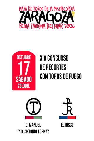 Feria del Pilar. XIV Concurso de recortes con toros de fuego